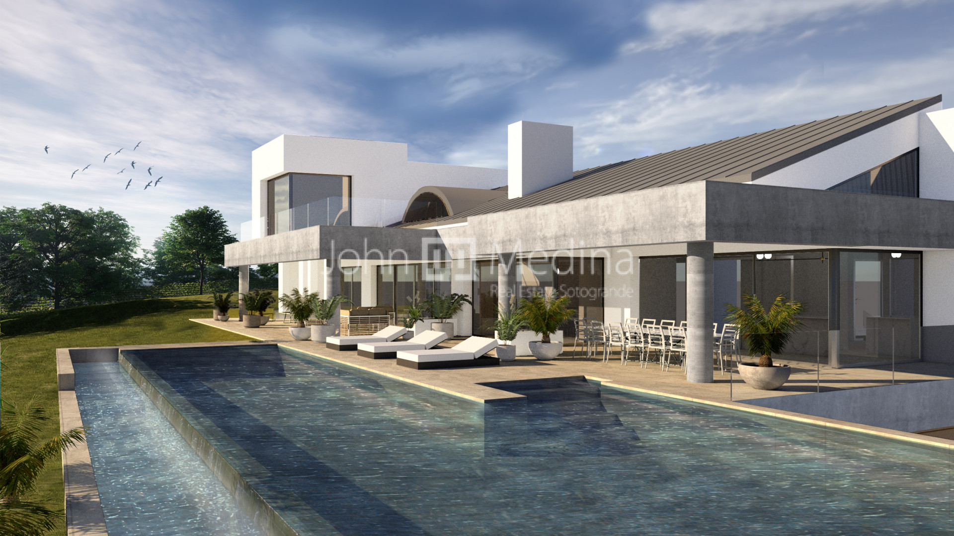 IMPRESSIVE MODERN PROJECT OF AN ECOLOGICAL VILLA IN LA RESERVA DE SOTOGRANDE