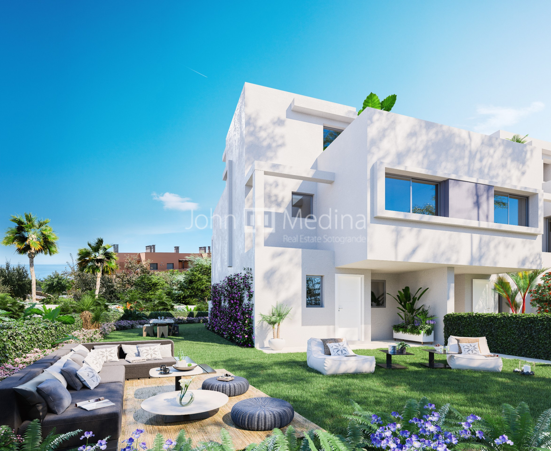 LAST 2 TOWNHOUSES WITH GARDEN & VIEWS TO THE SEA AND GIBRALTAR